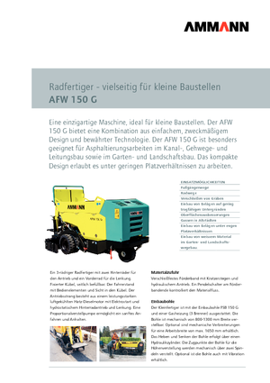 Finisseur d'asphalte sur roues Ammann AFW 150 G