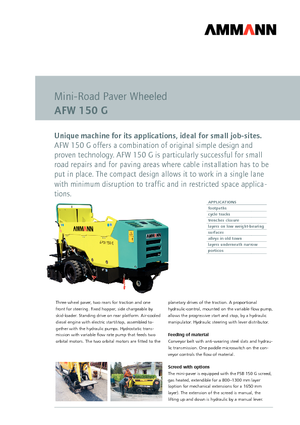 Finisseur d'asphalte sur roues Ammann AFW 150 G