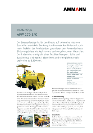 Finisseur d'asphalte sur roues Ammann AFW 270 E/G