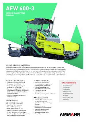 Finisseur d'asphalte sur roues Ammann AFW 600-3