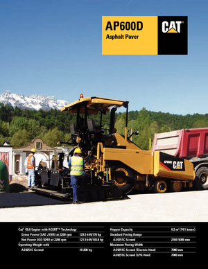 Finisseur d'asphalte sur roues Caterpillar AP600D