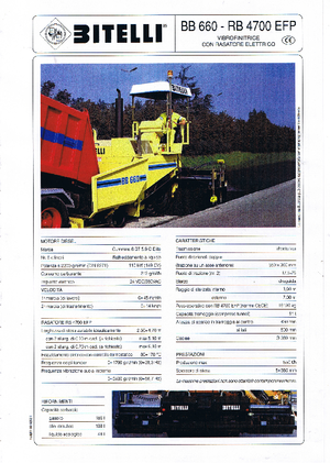 Finisseur d'asphalte sur roues Bitelli BB 660 E-RB 4700 EFP