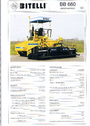 Finisseur d'asphalte sur roues Bitelli BB 660 RB 465 VB