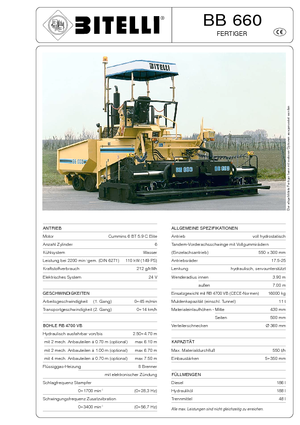 Finisseur d'asphalte sur roues Bitelli BB 660 RB 4700 VB