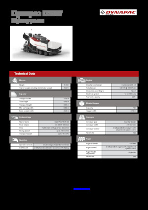 Finisseur d'asphalte sur roues Dynapac D25W