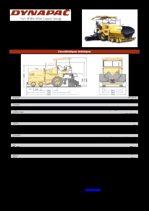 Finisseur d'asphalte sur roues Dynapac DF 125 P/D