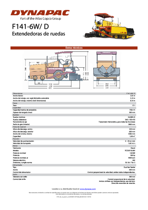 Finisseur d'asphalte sur roues Dynapac F 141-6 W/D