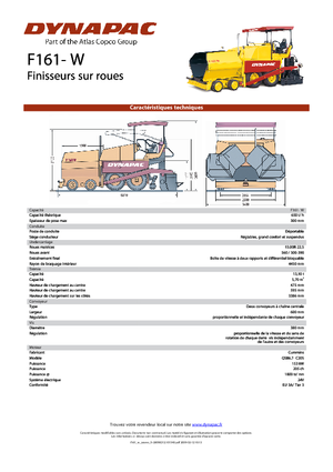 Finisseur d'asphalte sur roues Dynapac F 161 W