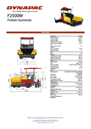 Finisseur d'asphalte sur roues Dynapac F 2500 W