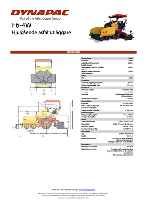 Finisseur d'asphalte sur roues Dynapac F 6-4 W