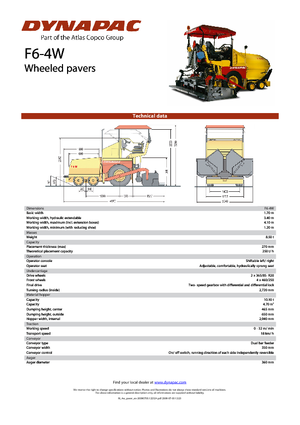 Finisseur d'asphalte sur roues Dynapac F 6-4 W