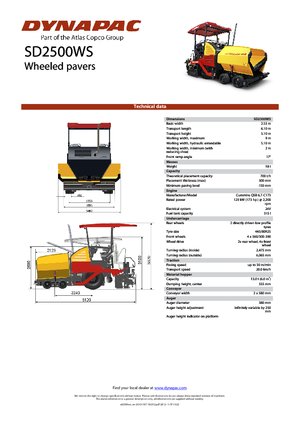 Finisseur d'asphalte sur roues Dynapac SD 2500 WS