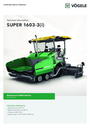 Finisseur d'asphalte sur roues Vögele Super 1603-3i
