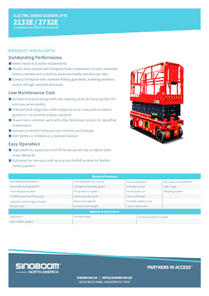 Nacelles ciseaux X su roues Sinoboom 2132E