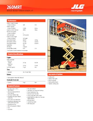 Nacelles ciseaux X su roues JLG 260MRT