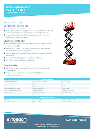 Nacelles ciseaux X su roues Sinoboom 3346E