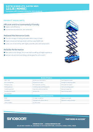 Nacelles ciseaux X su roues Sinoboom 4046E