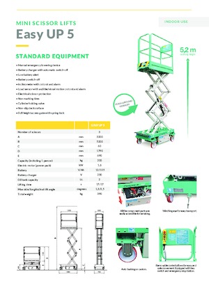 Nacelles ciseaux X su roues Imer Easy UP 5