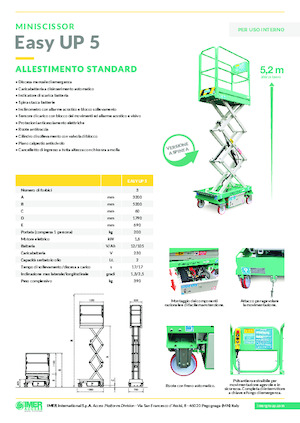 Nacelles ciseaux X su roues Imer Easy UP 5