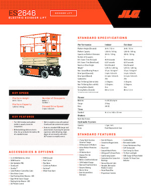 Nacelles ciseaux X su roues JLG ES2646