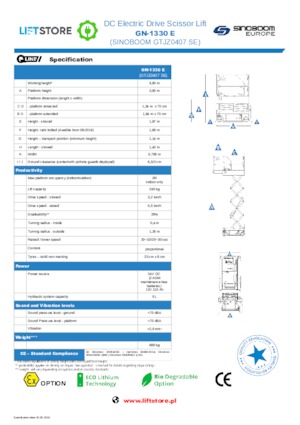 Nacelles ciseaux X su roues Sinoboom GN 1330E