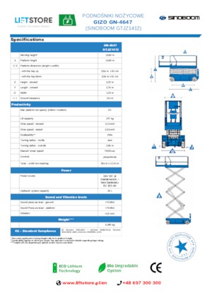 Nacelles ciseaux X su roues Sinoboom GN 4647