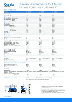 Nacelles ciseaux X su roues Genie GS-3369 RT