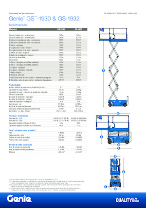Nacelles ciseaux X su roues Genie GS-1932 E-Drive