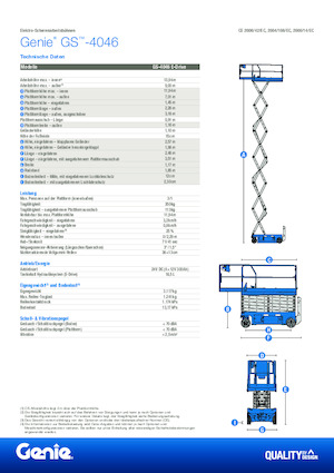 Nacelles ciseaux X su roues Genie GS-4046