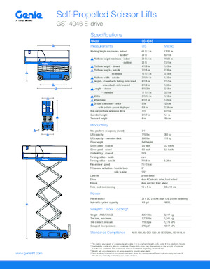 Nacelles ciseaux X su roues Genie GS-4046