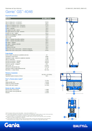 Nacelles ciseaux X su roues Genie GS-4046