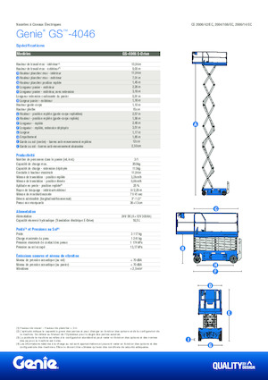 Nacelles ciseaux X su roues Genie GS-4046