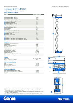 Nacelles ciseaux X su roues Genie GS-4046