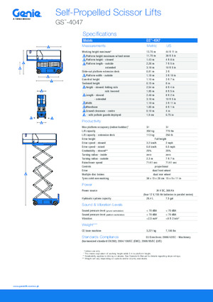 Nacelles ciseaux X su roues Genie GS-4047