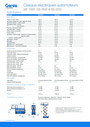 Nacelles ciseaux X su roues Genie GS-3232 Hydraulic