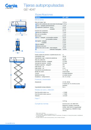 Nacelles ciseaux X su roues Genie GS-4047