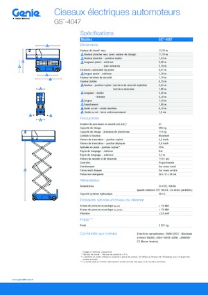 Nacelles ciseaux X su roues Genie GS-4047