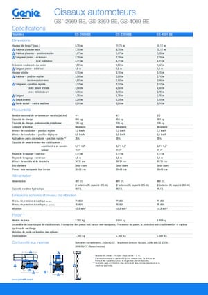 Nacelles ciseaux X su roues Genie GS-3369 BE