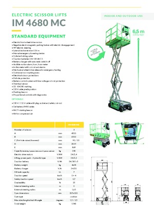 Nacelles ciseaux X su roues Imer IM 4680 MC