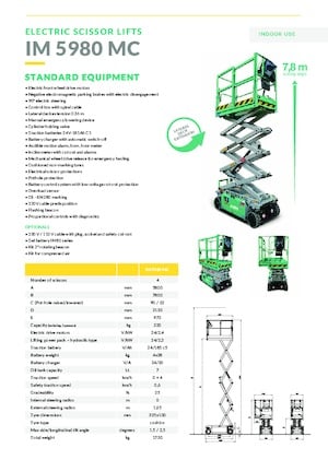 Nacelles ciseaux X su roues Imer IM 5980 MC