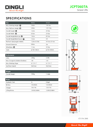 Nacelles ciseaux X su roues Dingli JCPT0607A