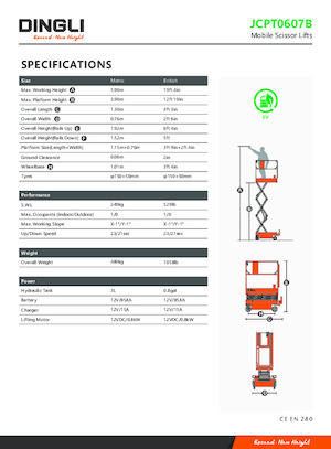 Nacelles ciseaux X su roues Dingli JCPT0607B