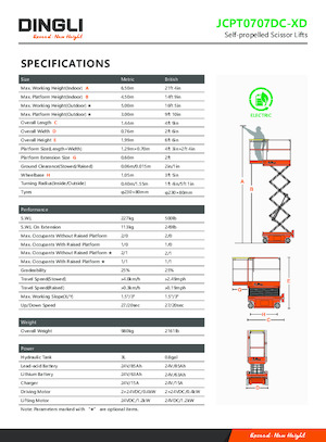 Nacelles ciseaux X su roues Dingli JCPT0707DC-XD