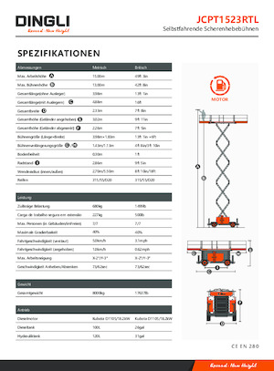 Nacelles ciseaux X su roues Dingli JCPT1523RTL