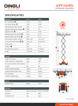 Nacelles ciseaux X su roues Dingli JCPT1523RTL
