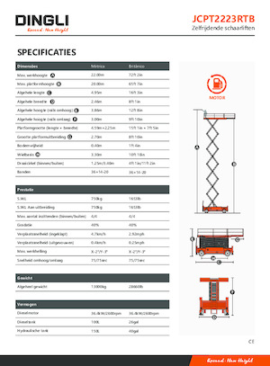 Nacelles ciseaux X su roues Dingli JCPT2223RTB