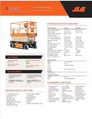 Nacelles ciseaux X su roues JLG R2646