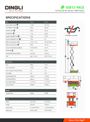 Nacelles ciseaux X su roues Dingli S0812-PACE