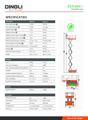 Nacelles ciseaux X su roues Dingli S1212AC+
