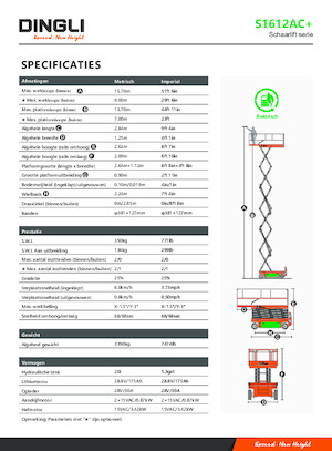 Nacelles ciseaux X su roues Dingli S1612AC+